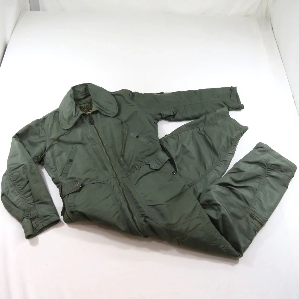 USAF Flying Coveralls CWU I/P 1/P Green Sz M Reg Flight Suit 1960s